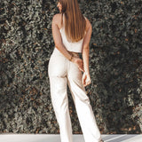 Calça Jeans Reta Mandacaru Bege Eco Denim™. Compre online moda sustentável e atemporal na Minimadeia, marca slow fashion de roupas femininas. Foto produto JUN25 08