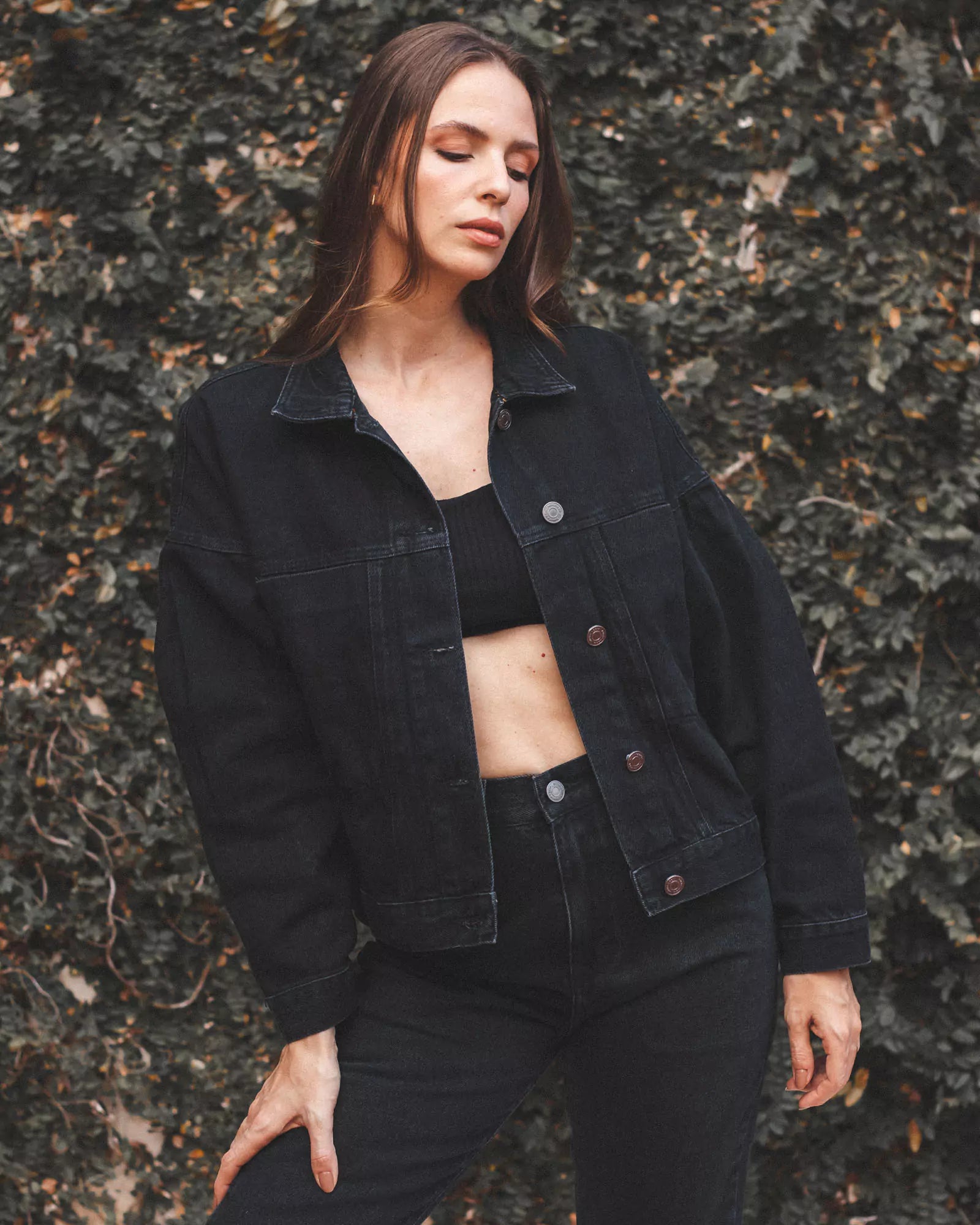 Jaqueta jeans hotsell feminina preta