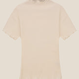 Blusa Gola Alta Verbena Branca Off White. Compre online moda sustentável e atemporal na Minimadeia. Roupas femininas estilosas, básicas e sustentáveis. Foto produto still 01