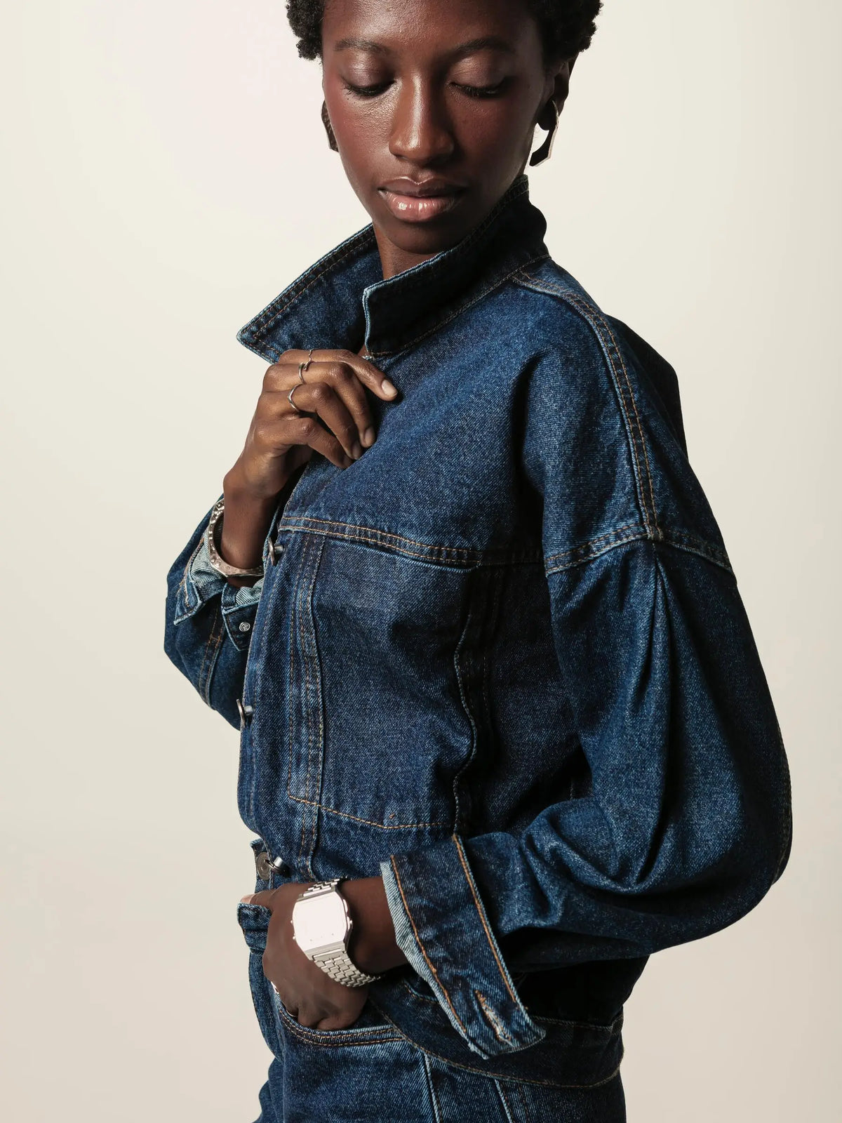 Jaqueta Jeans Oversized Andiroba Azul Escuro Eco Denim™ – MINIMADEIA
