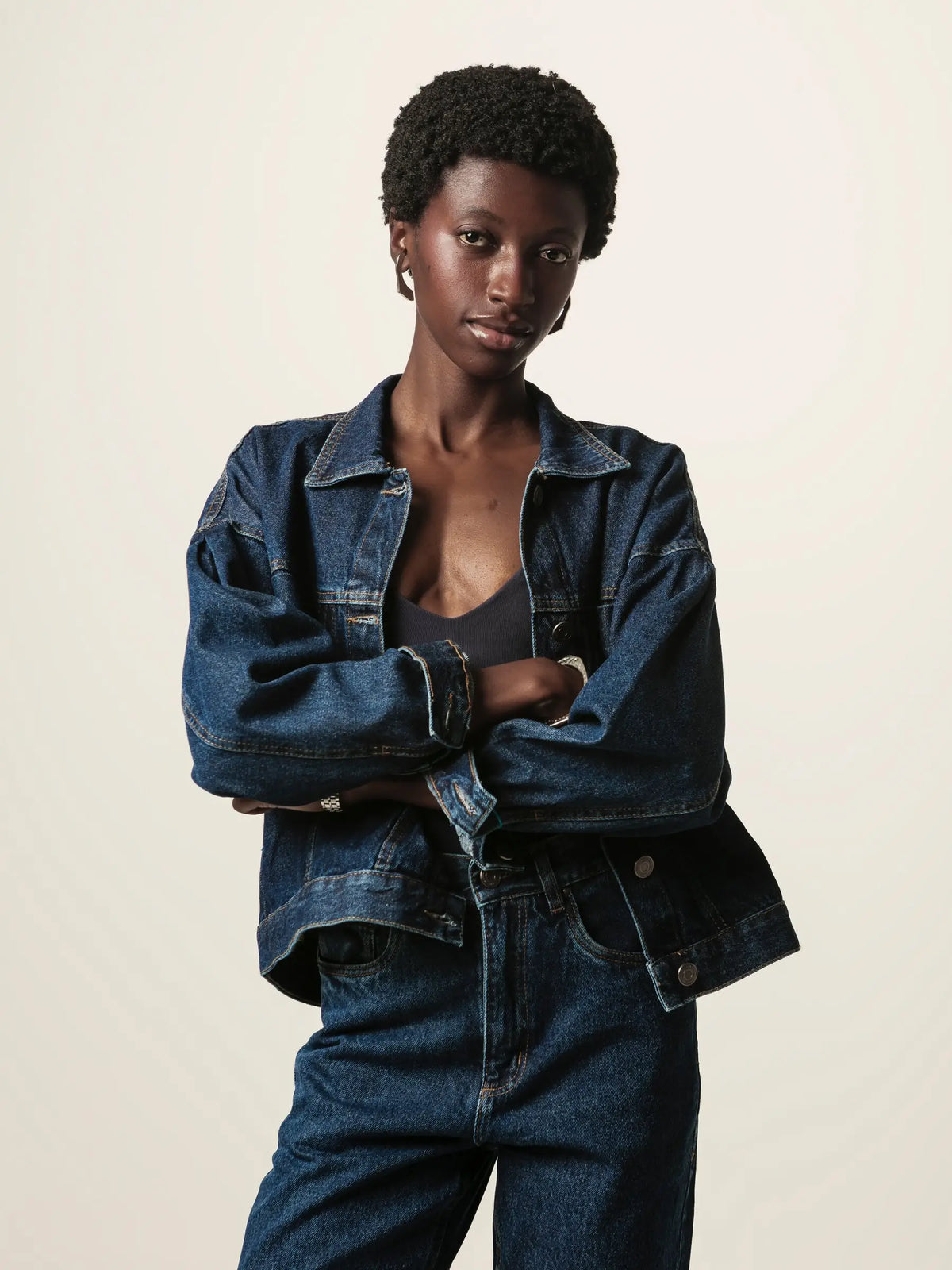Jaqueta Jeans Oversized Andiroba Azul Escuro Eco Denim™ – MINIMADEIA