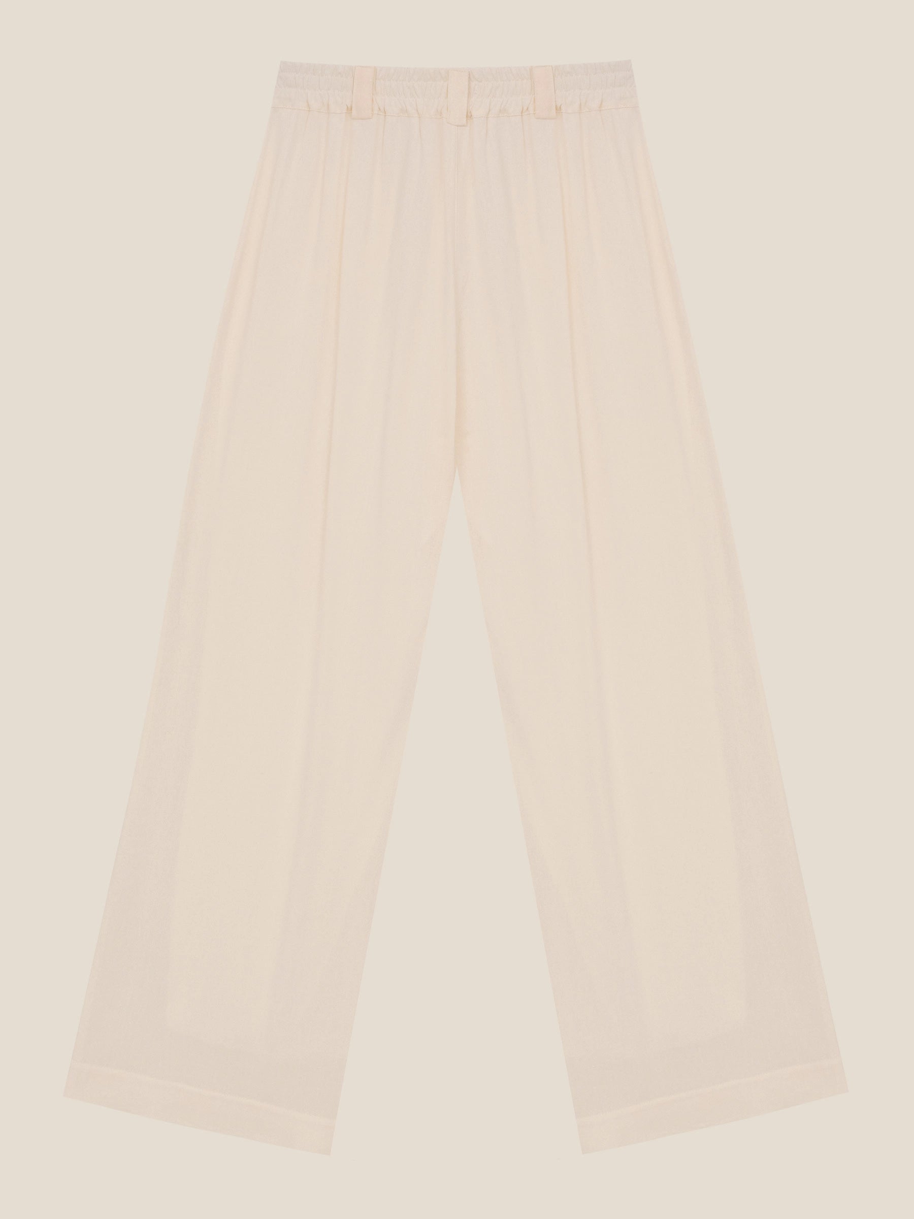 Calça Pantalona de Alfaiataria em Linho e Viscose FSC™ Graviola Branca Off White. Compre online moda sustentável e atemporal na Minimadeia. Roupas femininas estilosas, básicas e sustentáveis. Foto produto still 03