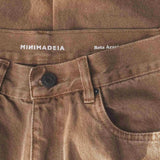 Calça Jeans Reta Araçá Marrom Claro Eco Denim™. Compre online moda sustentável e atemporal na Minimadeia, marca slow fashion de roupas femininas sustentáveis. Foto produto MAI25 20