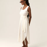 Vestido Midi em Linho & Viscose FSC™ Gabiroba Branco Off White. Compre online moda sustentável e atemporal na Minimadeia. Roupas femininas estilosas, básicas e sustentáveis. Foto produto 05