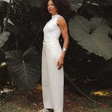 Calça Jeans Balloon Baobá Bege Eco Denim™. Compre online moda sustentável e atemporal na Minimadeia, marca slow fashion de roupas femininas. Foto produto DEZ25 03