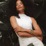 Calça Jeans Balloon Baobá Bege Eco Denim™. Compre online moda sustentável e atemporal na Minimadeia, marca slow fashion de roupas femininas. Foto produto DEZ25 07