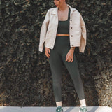 Calça Legging Flora Seamless Verde Escuro Athleisure. Compre online moda sustentável e atemporal na Minimadeia, marca slow fashion de roupas femininas. Foto produto SET25 25