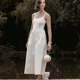Calça Pantacourt Ipê em Algodão BCI™ Branca Off White. Compre online moda sustentável e atemporal na Minimadeia, marca slow fashion de roupas femininas. Foto produto SET26 02