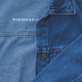 Jaqueta Jeans Oversized Azul Médio Eco Denim™. Compre online moda sustentável e atemporal na Minimadeia. Roupas femininas estilosas, básicas e sustentáveis. Foto produto 07